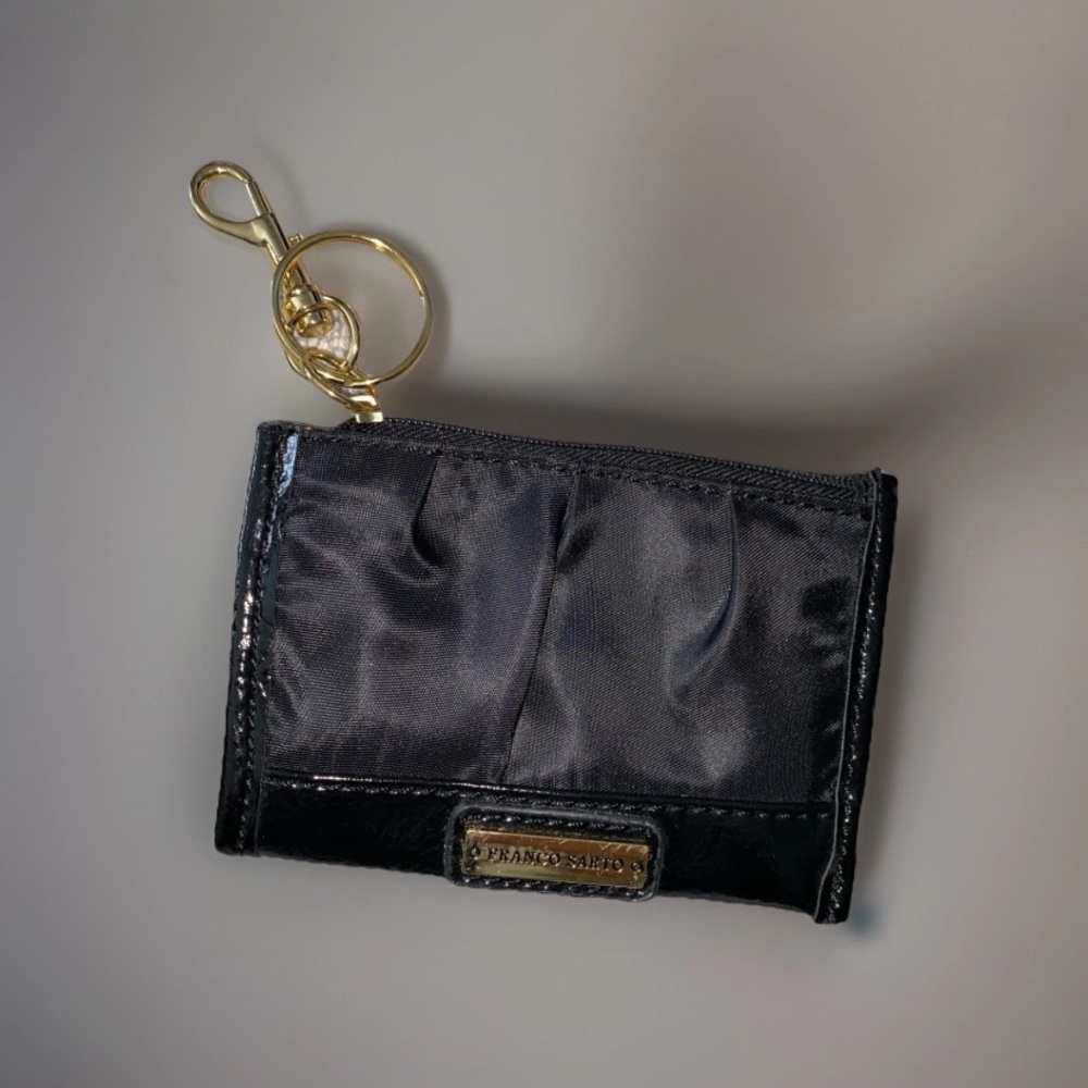 Franco‎ Sarto Nylon Vinyl Coin Purse Key ring Black